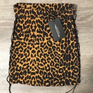 NWT leopard lace up skirt from prettylittlething